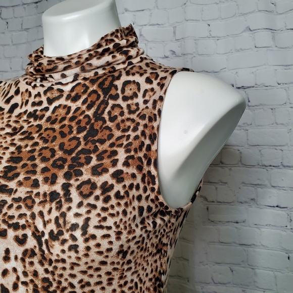 My Beloved Leopard Animal Print Tunic Mini Dress Size S - Picture 3 of 8